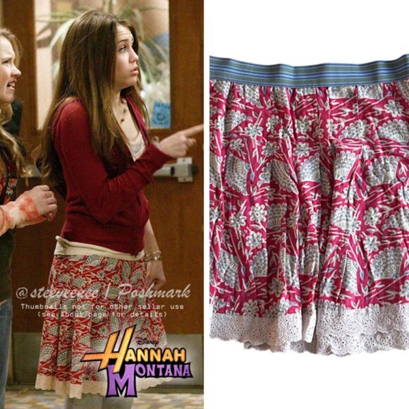 RARE 2000s Free People Fantastic Floral Elastic Skirt ASO Miley Stewart - Picture 2 of 8